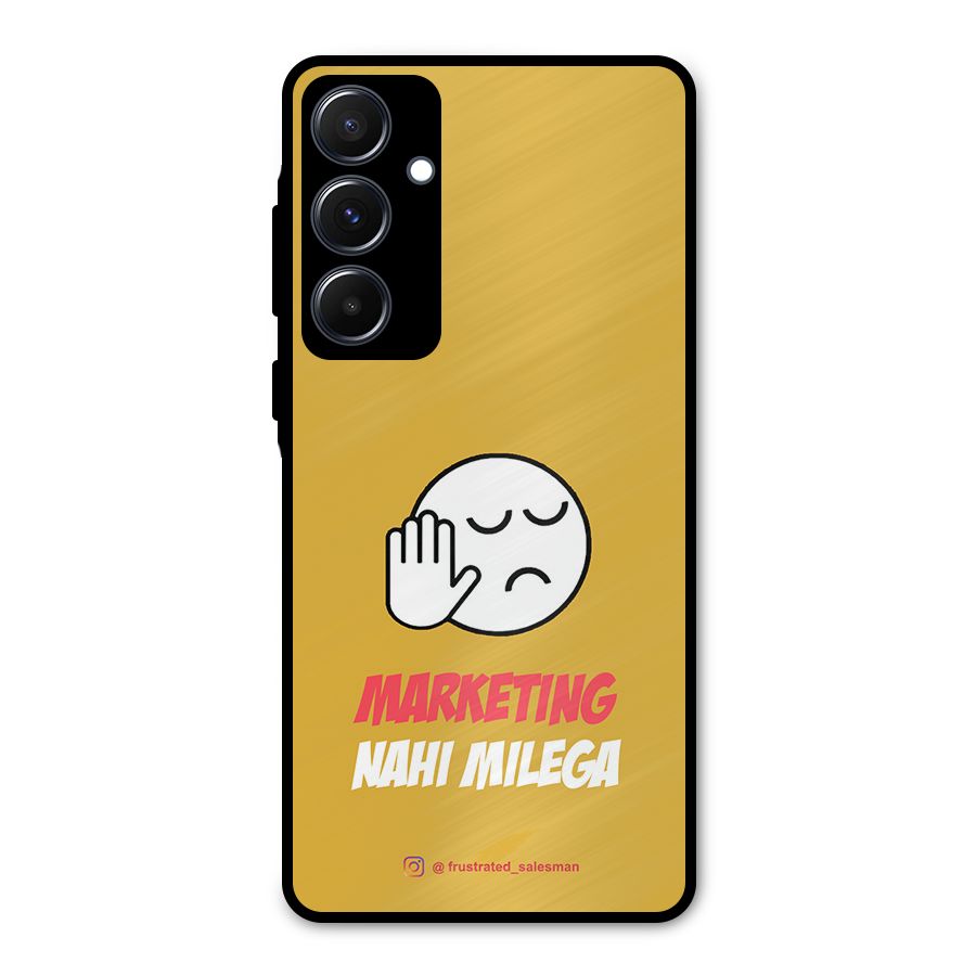 Marketing Nahi Milega Mustard Yellow Metal Back Case for Galaxy A55