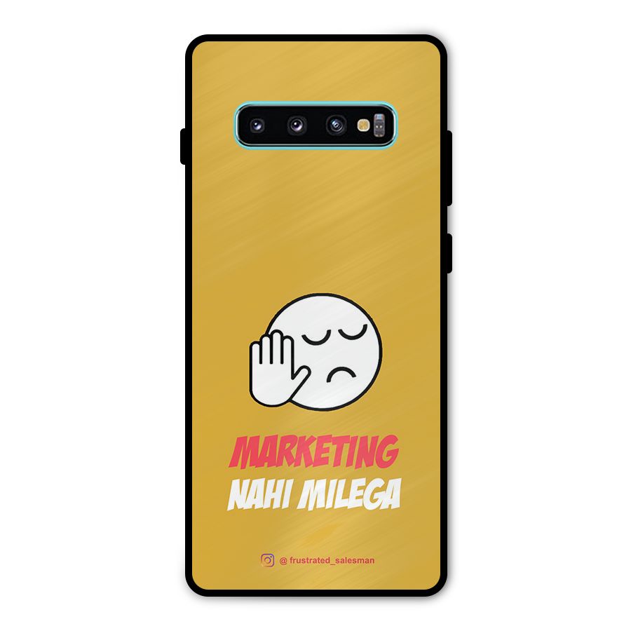 Marketing Nahi Milega Mustard Yellow Metal Back Case for Galaxy S10 Plus
