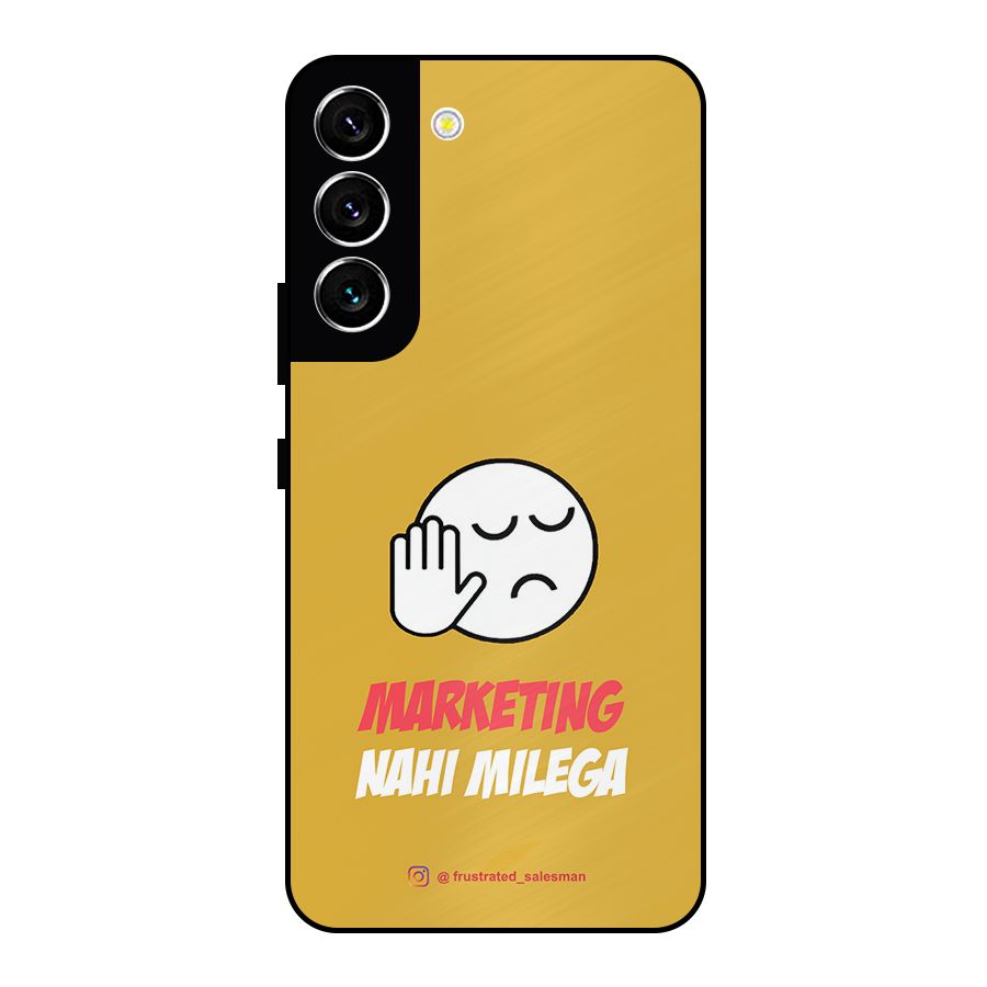Marketing Nahi Milega Mustard Yellow Metal Back Case for Galaxy S22 5G