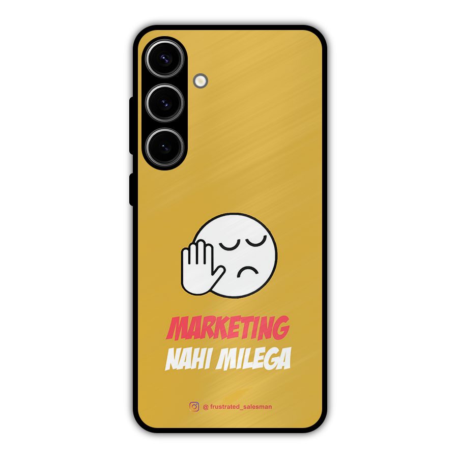 Marketing Nahi Milega Mustard Yellow Metal Back Case for Galaxy S24 Plus