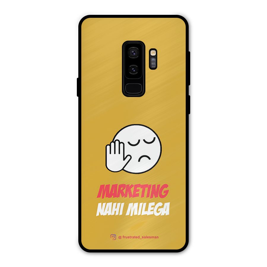Marketing Nahi Milega Mustard Yellow Metal Back Case for Galaxy S9 Plus