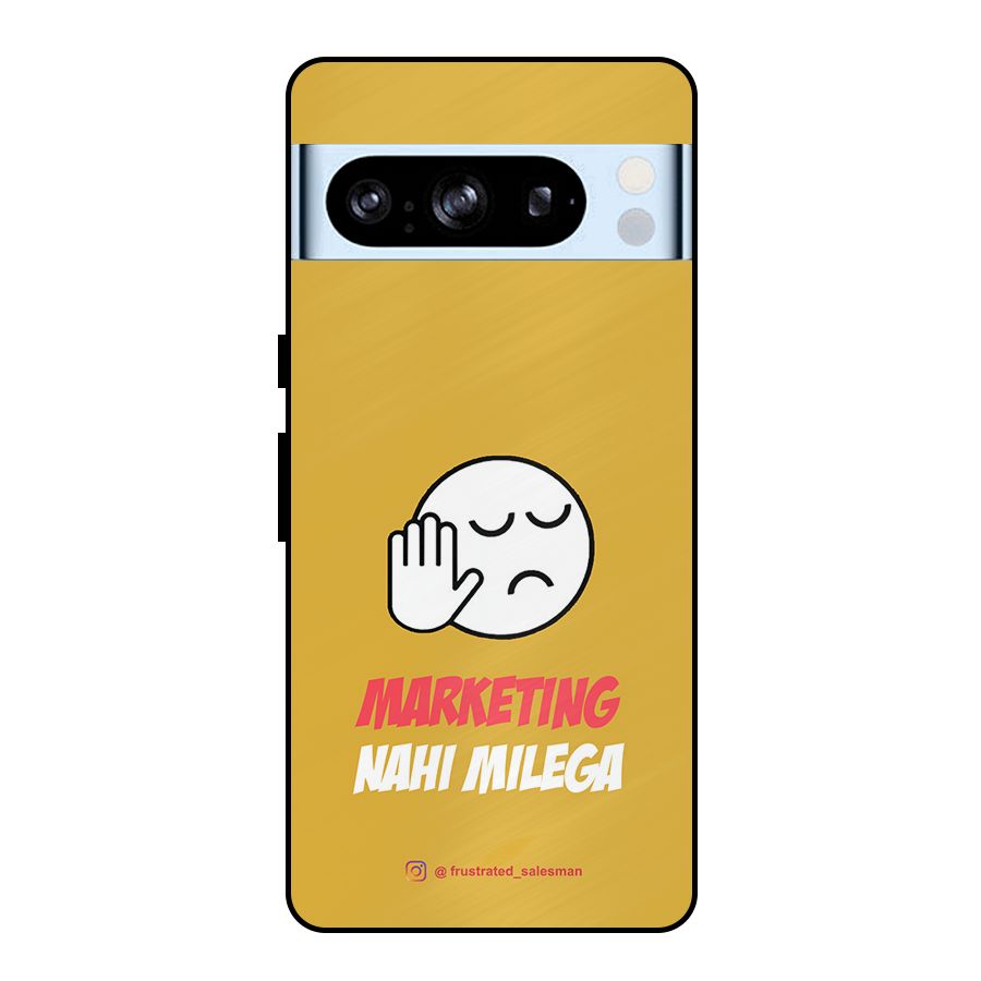 Marketing Nahi Milega Mustard Yellow Metal Back Case for Google Pixel 8 Pro