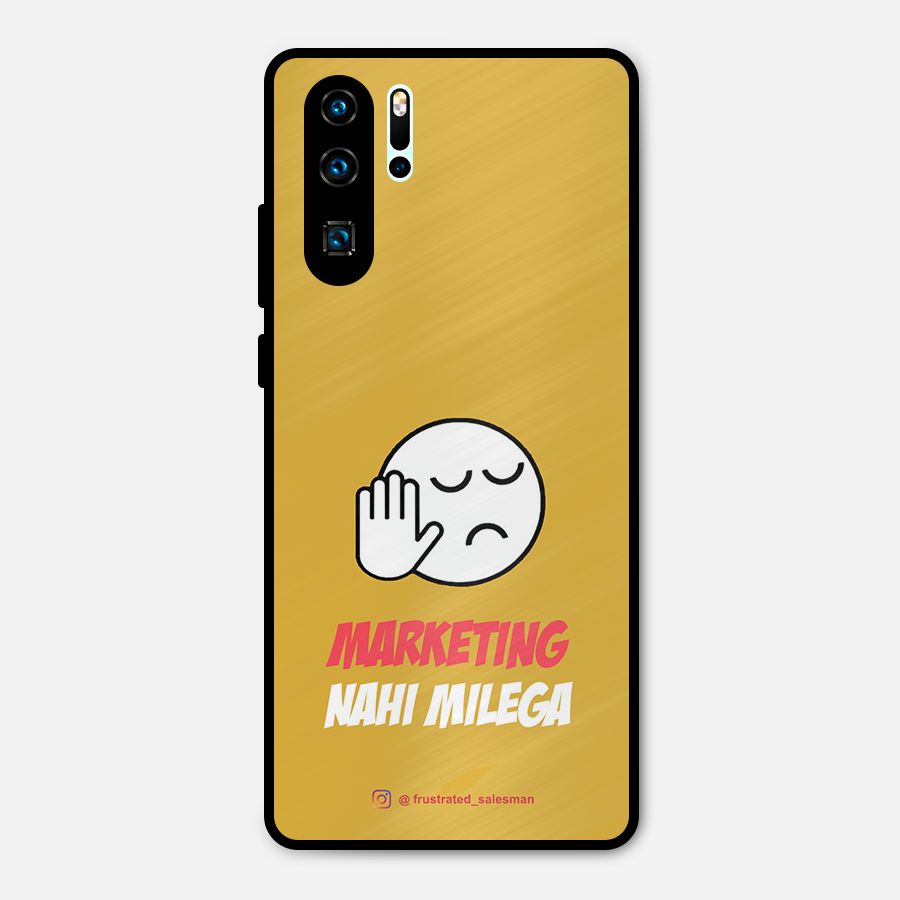 Marketing Nahi Milega Mustard Yellow Metal Back Case for Huawei P30 Pro