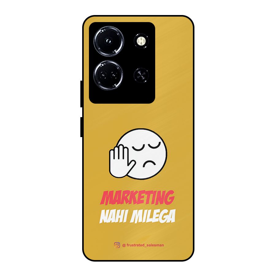 Marketing Nahi Milega Mustard Yellow Metal Back Case for Infinix Note 30 5G