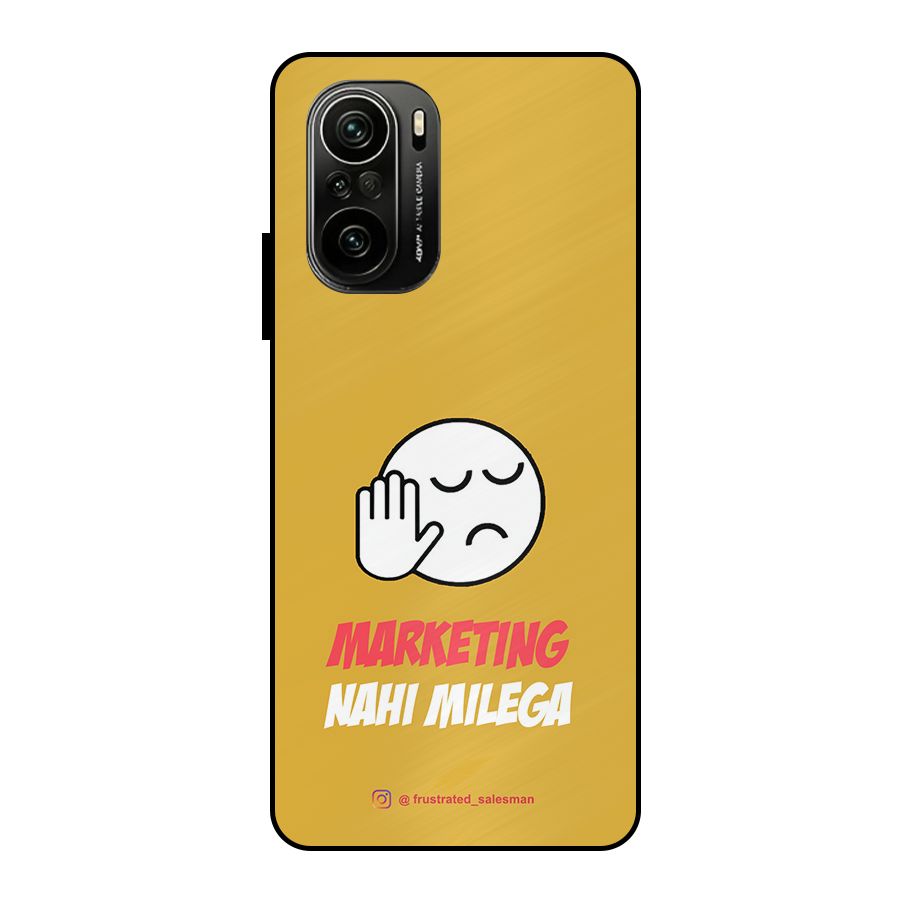 Marketing Nahi Milega Mustard Yellow Metal Back Case for Mi 11X Pro