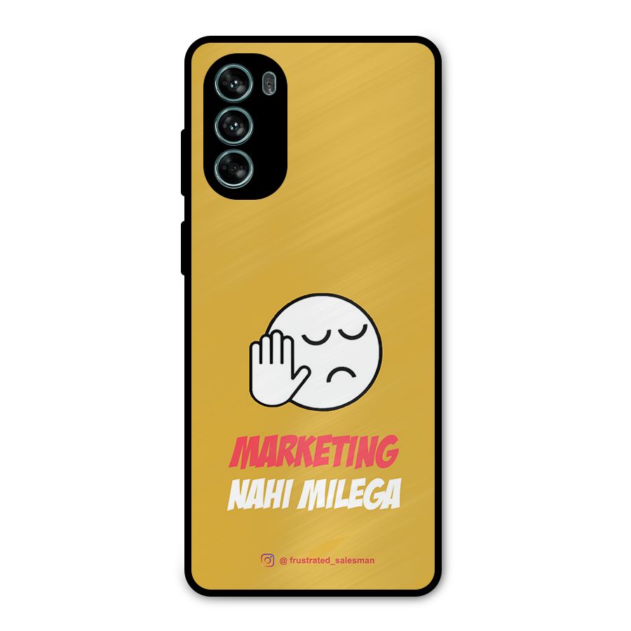 Marketing Nahi Milega Mustard Yellow Metal Back Case for Moto G62