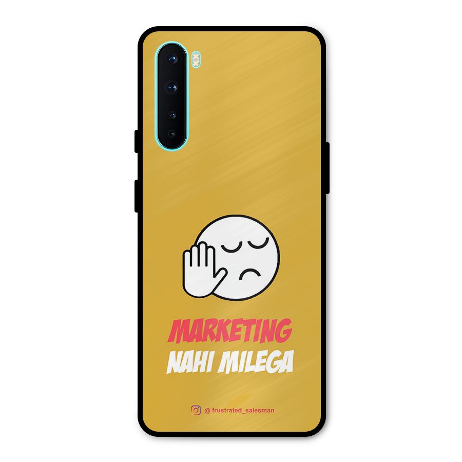 Marketing Nahi Milega Mustard Yellow Metal Back Case for OnePlus Nord