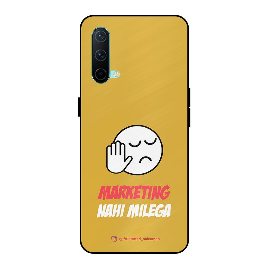Marketing Nahi Milega Mustard Yellow Metal Back Case for OnePlus Nord CE 5G