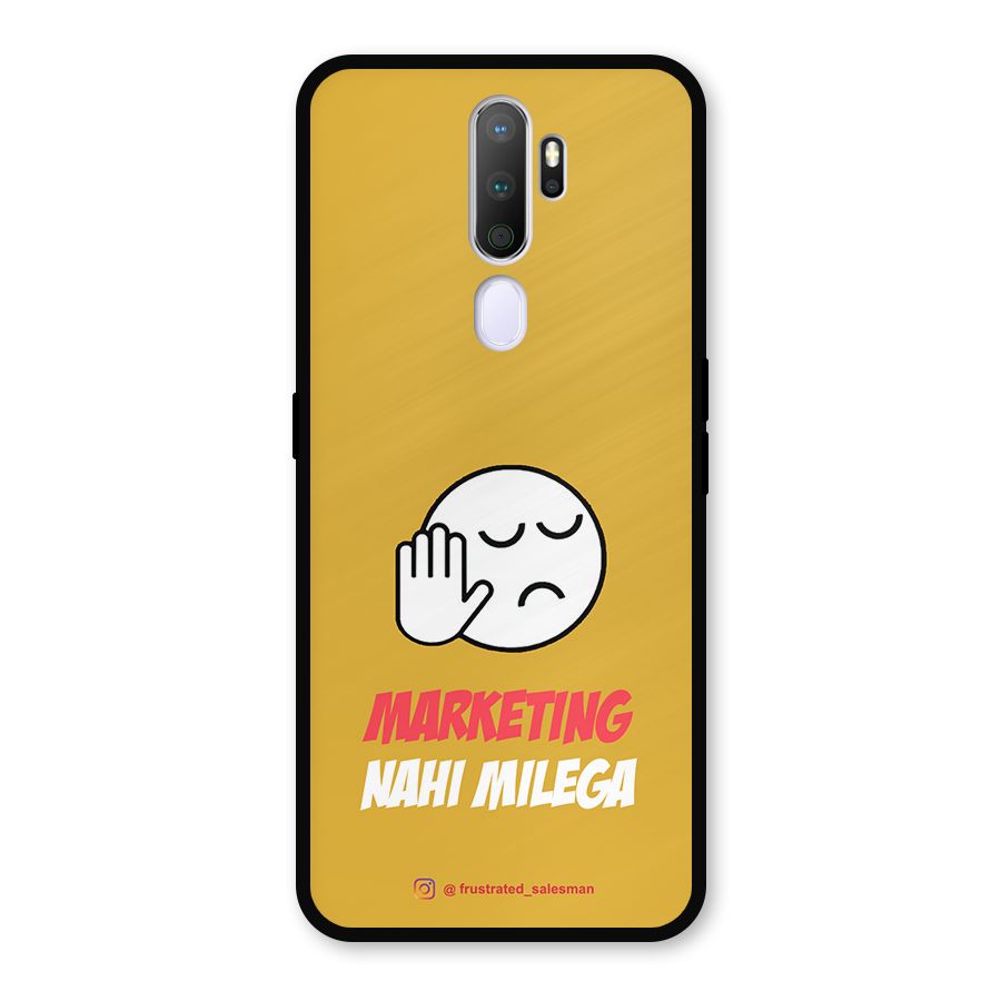Marketing Nahi Milega Mustard Yellow Metal Back Case for Oppo A9 (2020)