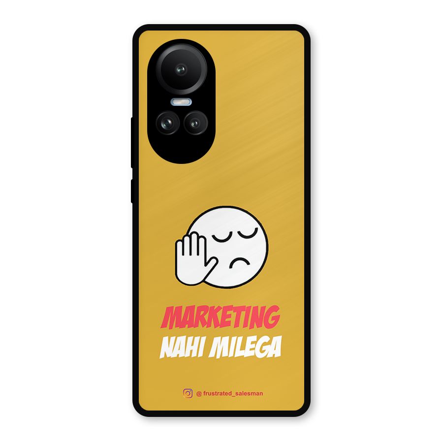 Marketing Nahi Milega Mustard Yellow Metal Back Case for Oppo Reno10 Pro