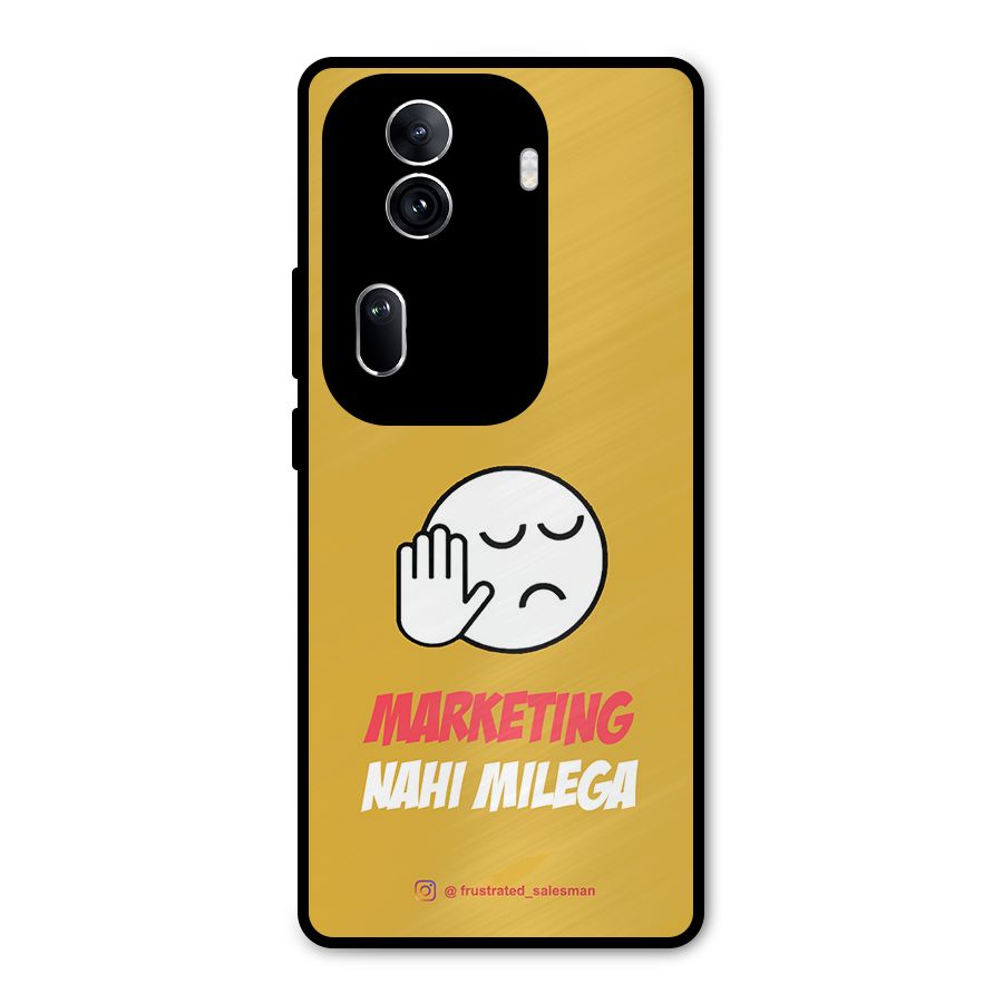 Marketing Nahi Milega Mustard Yellow Metal Back Case for Oppo Reno11 Pro 5G