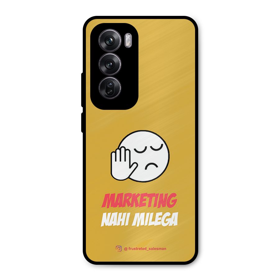 Marketing Nahi Milega Mustard Yellow Metal Back Case for Oppo Reno12 Pro