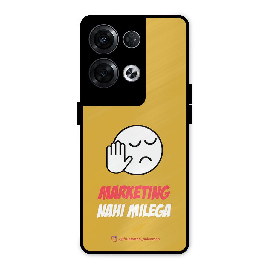 Marketing Nahi Milega Mustard Yellow Metal Back Case for Oppo Reno8 Pro 5G