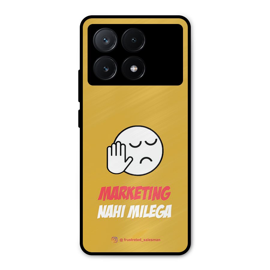 Marketing Nahi Milega Mustard Yellow Metal Back Case for Poco X6 Pro