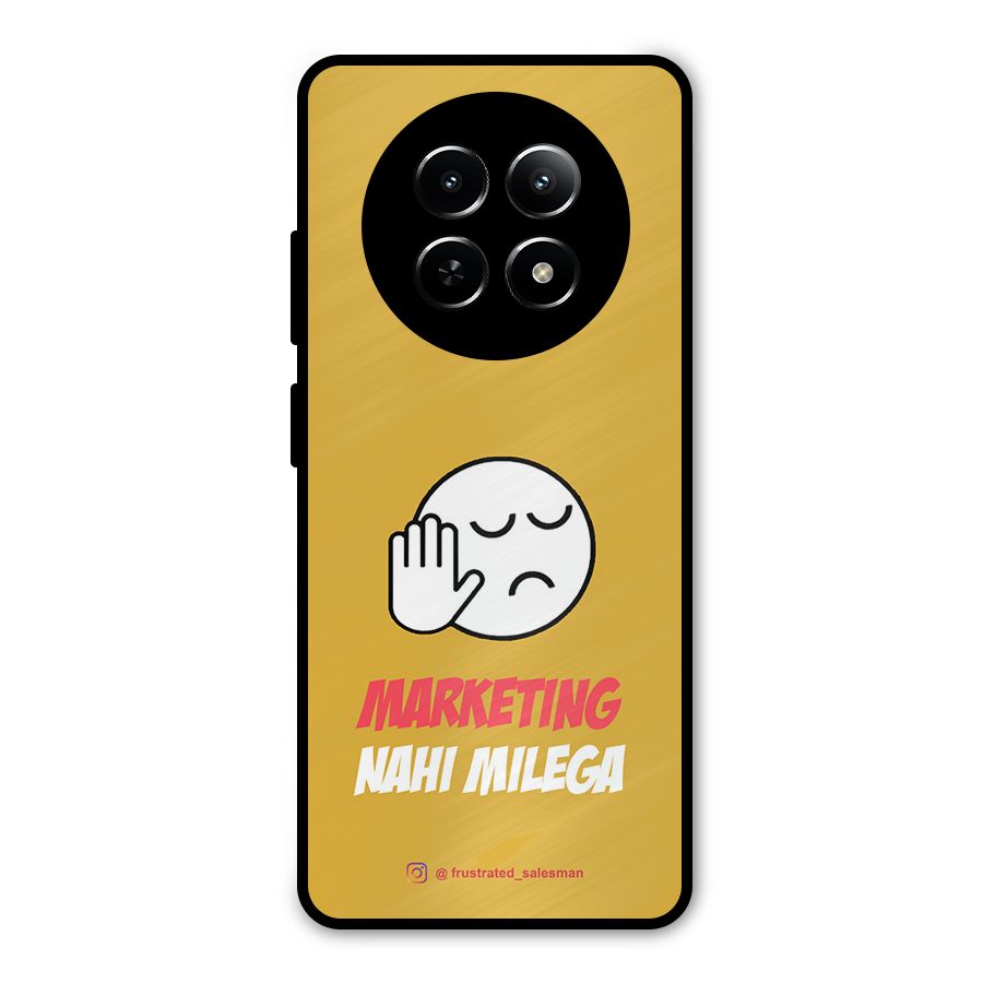 Marketing Nahi Milega Mustard Yellow Metal Back Case for Realme 12x 5G