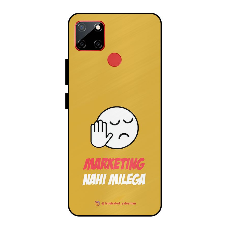 Marketing Nahi Milega Mustard Yellow Metal Back Case for Realme C12