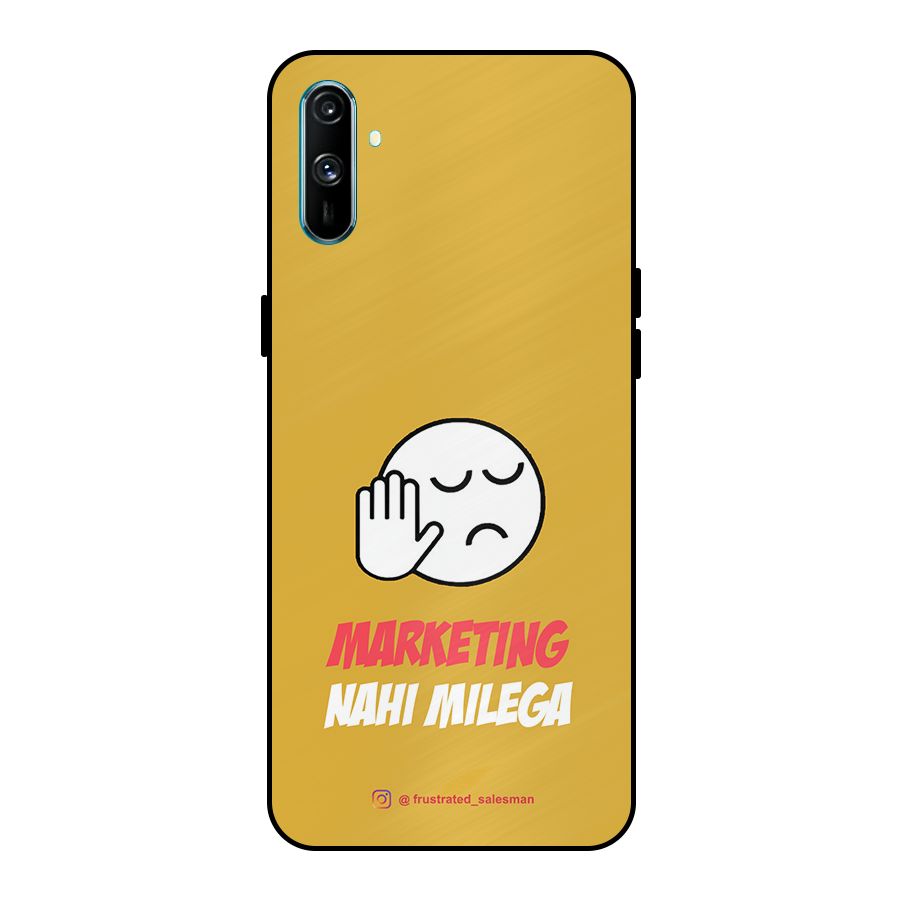 Marketing Nahi Milega Mustard Yellow Metal Back Case for Realme C3