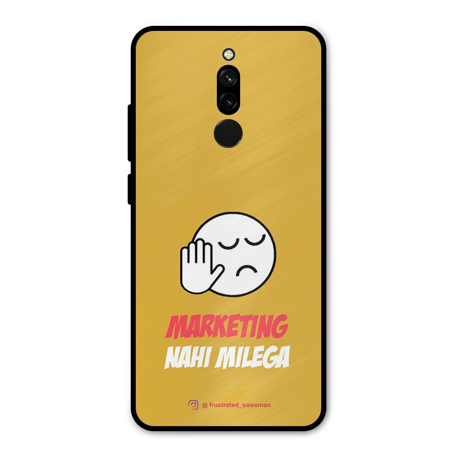 Marketing Nahi Milega Mustard Yellow Metal Back Case for Redmi 8