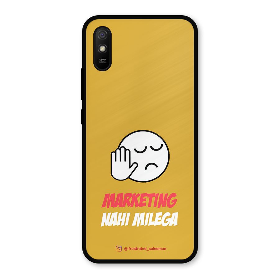 Marketing Nahi Milega Mustard Yellow Metal Back Case for Redmi 9a