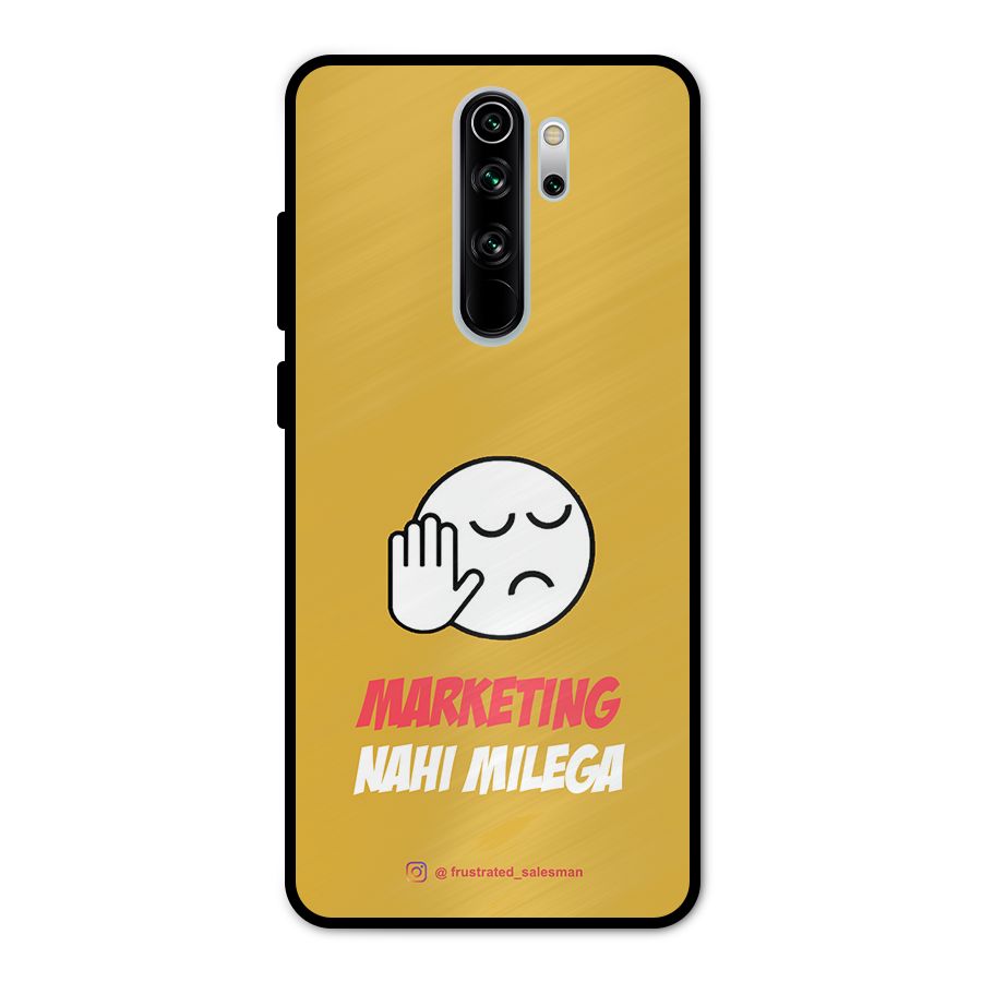 Marketing Nahi Milega Mustard Yellow Metal Back Case for Redmi Note 8 Pro