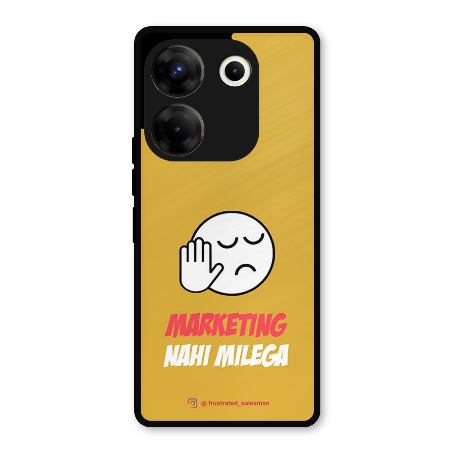 Marketing Nahi Milega Mustard Yellow Metal Back Case for Tecno Camon 20