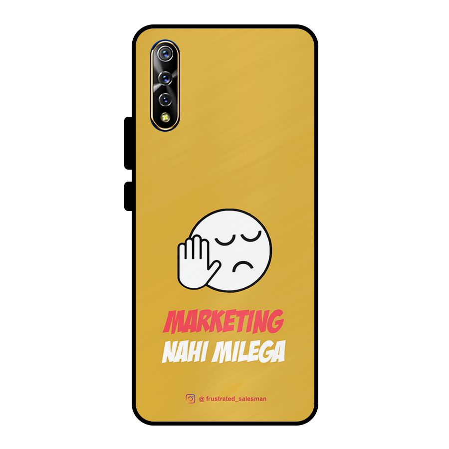 Marketing Nahi Milega Mustard Yellow Metal Back Case for Vivo S1