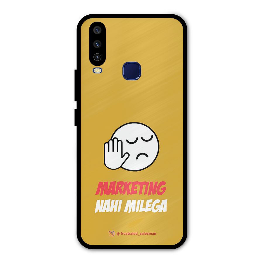 Marketing Nahi Milega Mustard Yellow Metal Back Case for Vivo V17