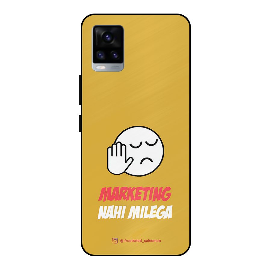 Marketing Nahi Milega Mustard Yellow Metal Back Case for Vivo V20