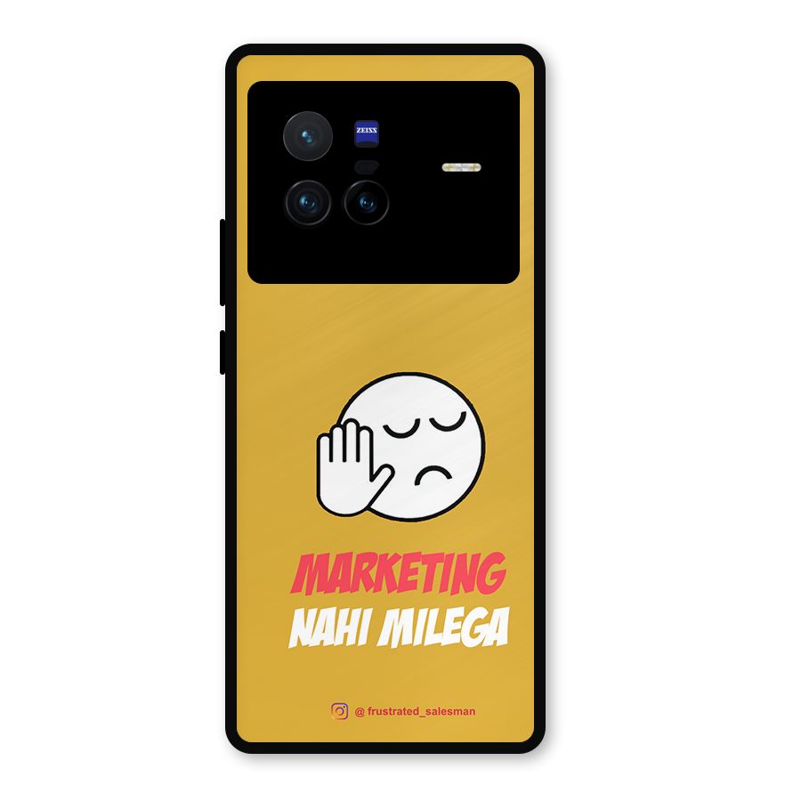 Marketing Nahi Milega Mustard Yellow Metal Back Case for Vivo X80