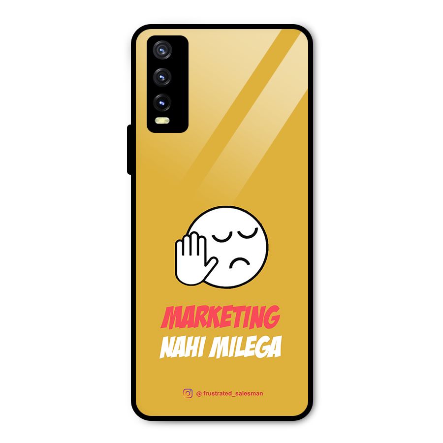 Marketing Nahi Milega Mustard Yellow Metal Back Case for Vivo Y20g