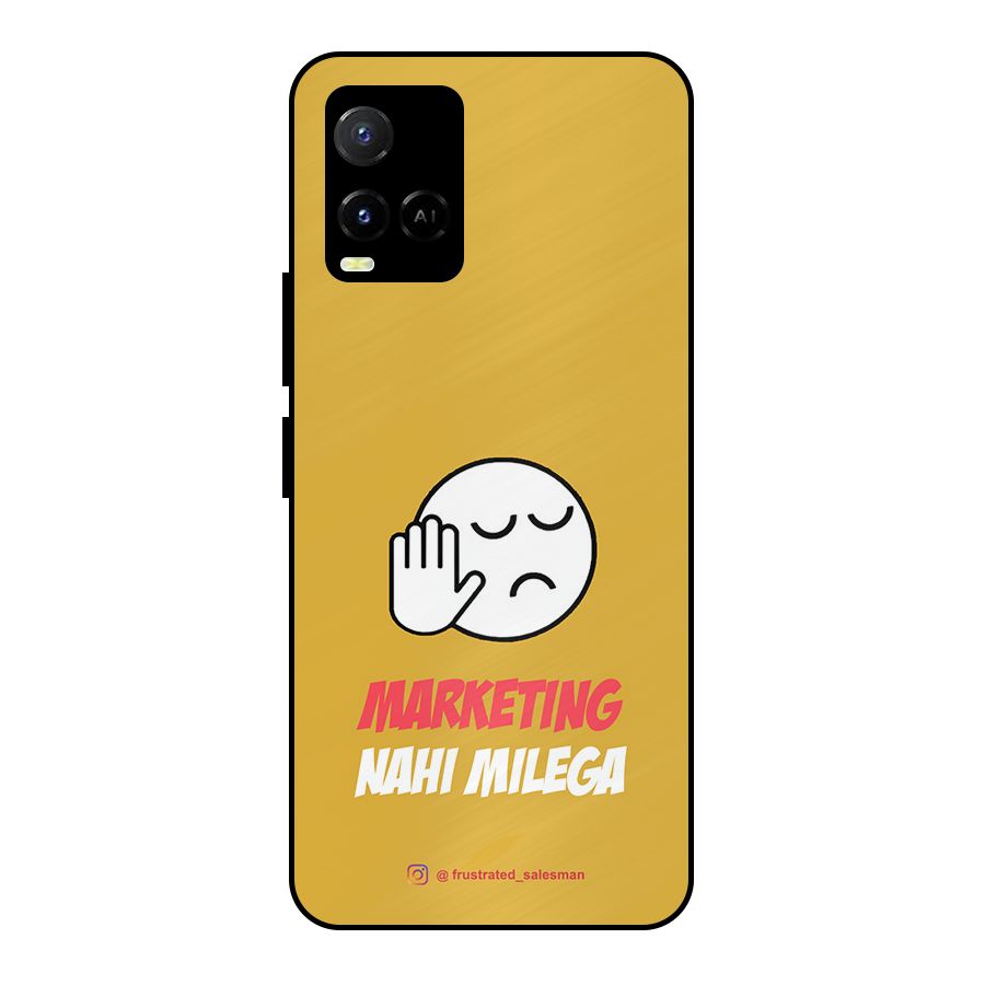 Marketing Nahi Milega Mustard Yellow Metal Back Case for Vivo Y21