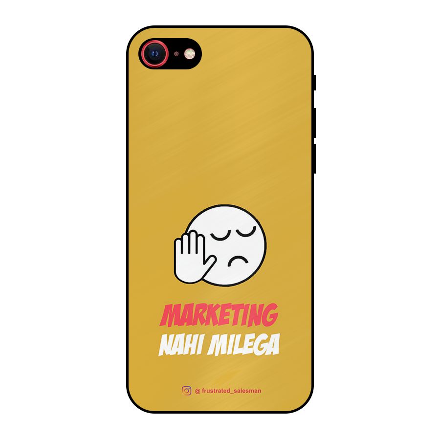 Marketing Nahi Milega Mustard Yellow Metal Back Case for iPhone SE 2020