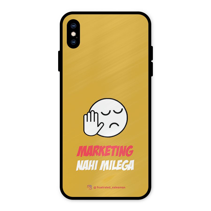 Marketing Nahi Milega Mustard Yellow Metal Back Case for iPhone XS Max