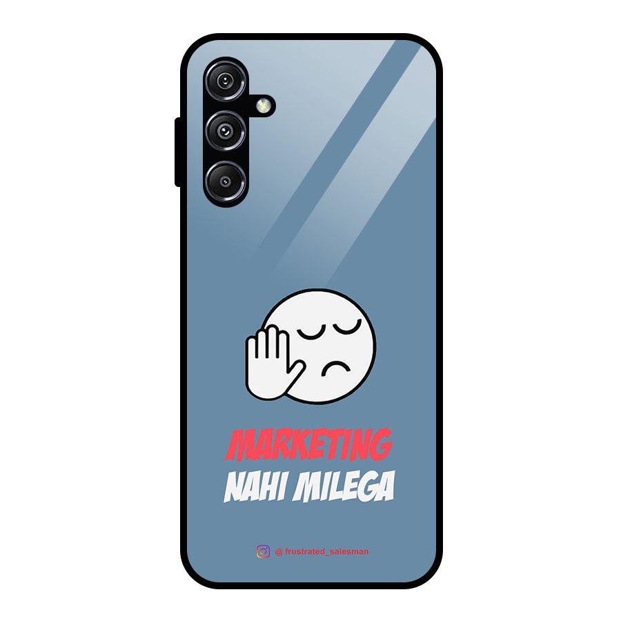 Marketing Nahi Milega SteelBlue Glass Back Case for Galaxy M34 5G