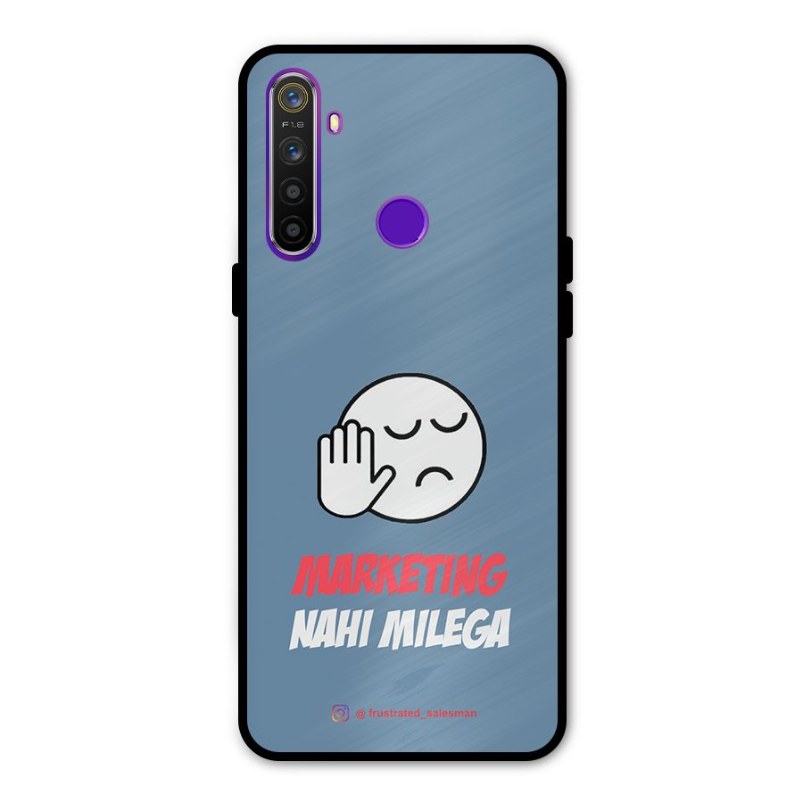 Marketing Nahi Milega SteelBlue Glass Back Case for Realme 5s