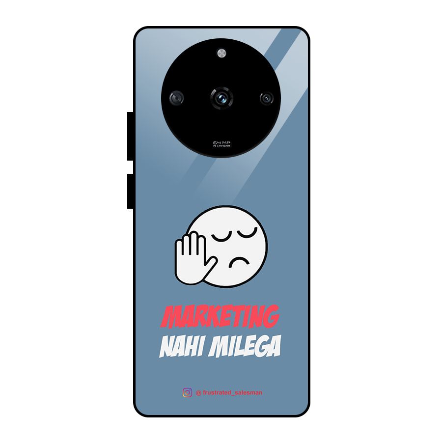 Marketing Nahi Milega SteelBlue Glass Back Case for Realme Narzo 60 5G