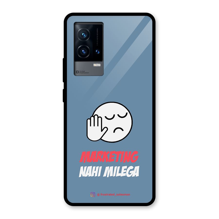 Marketing Nahi Milega SteelBlue Glass Back Case for iQOO 9 5G