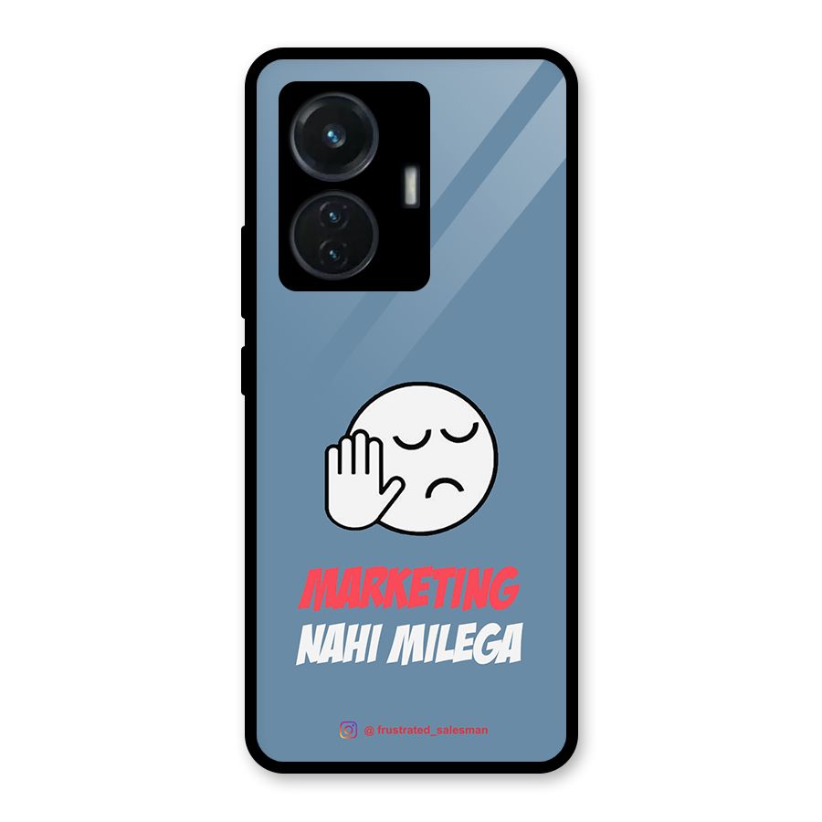 Marketing Nahi Milega SteelBlue Glass Back Case for iQOO Z6 44W