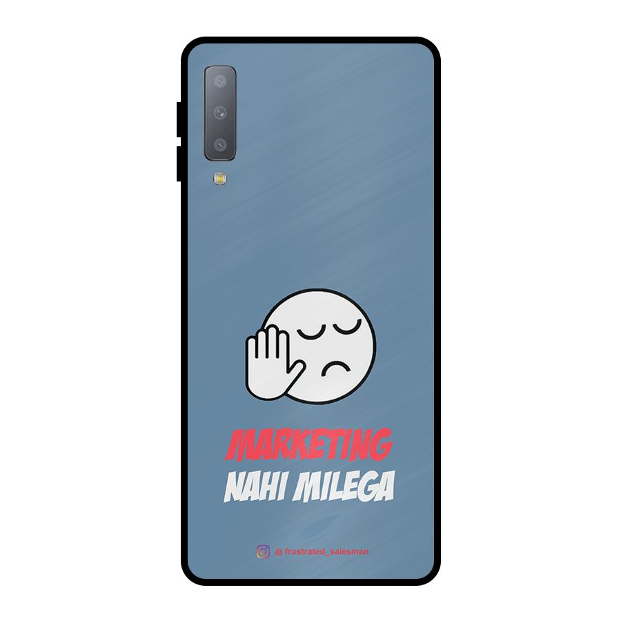 Marketing Nahi Milega SteelBlue Metal Back Case for Galaxy A7 (2018)