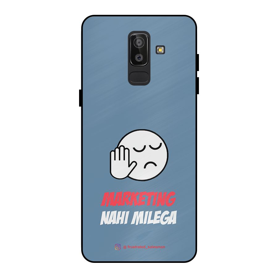 Marketing Nahi Milega SteelBlue Metal Back Case for Galaxy J8