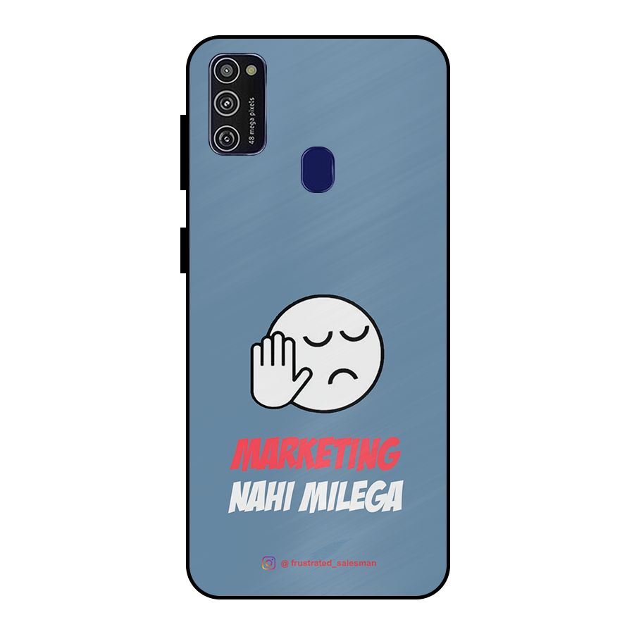 Marketing Nahi Milega SteelBlue Metal Back Case for Galaxy M21