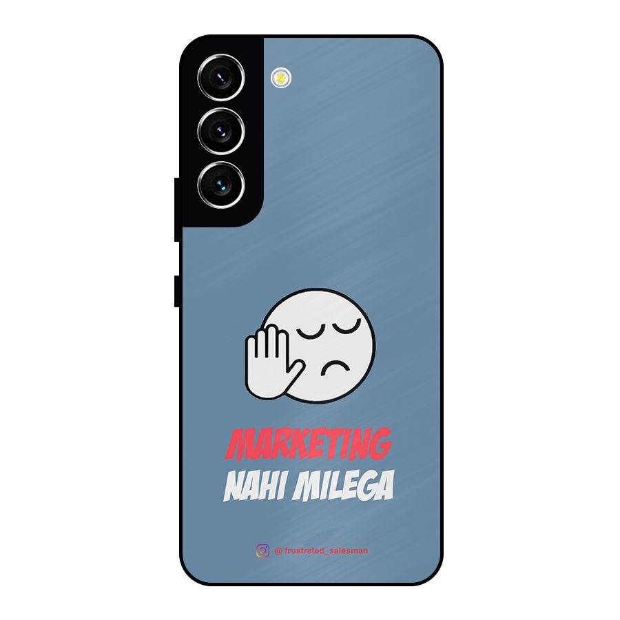 Marketing Nahi Milega SteelBlue Metal Back Case for Galaxy S22 5G