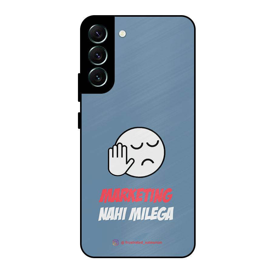 Marketing Nahi Milega SteelBlue Metal Back Case for Galaxy S22 Plus 5G