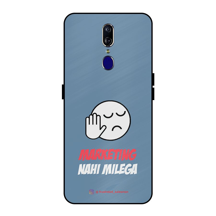 Marketing Nahi Milega SteelBlue Metal Back Case for Oppo F11