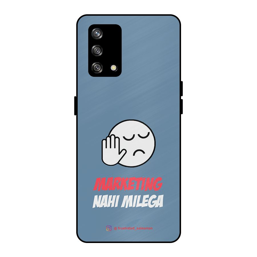 Marketing Nahi Milega SteelBlue Metal Back Case for Oppo F19