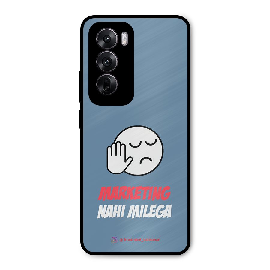 Marketing Nahi Milega SteelBlue Metal Back Case for Oppo Reno12