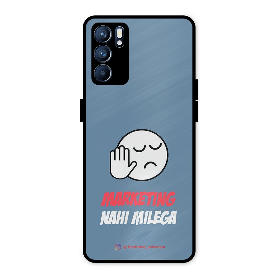 Marketing Nahi Milega SteelBlue Metal Back Case for Oppo Reno6 5G