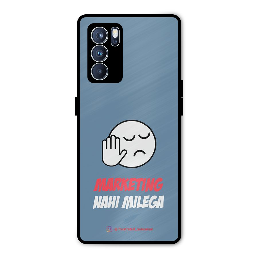 Marketing Nahi Milega SteelBlue Metal Back Case for Oppo Reno6 Pro 5G