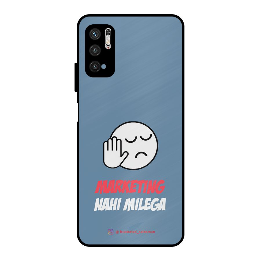 Marketing Nahi Milega SteelBlue Metal Back Case for Poco M3 Pro 5G