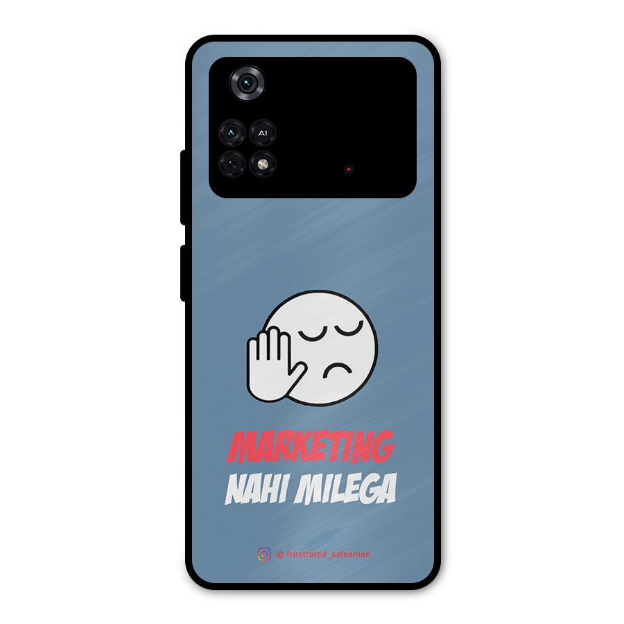 Marketing Nahi Milega SteelBlue Metal Back Case for Poco M4 Pro 4G